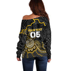 Custom Richmond Football Off Shoulder Sweater Aboriginal Dot Art Pattern