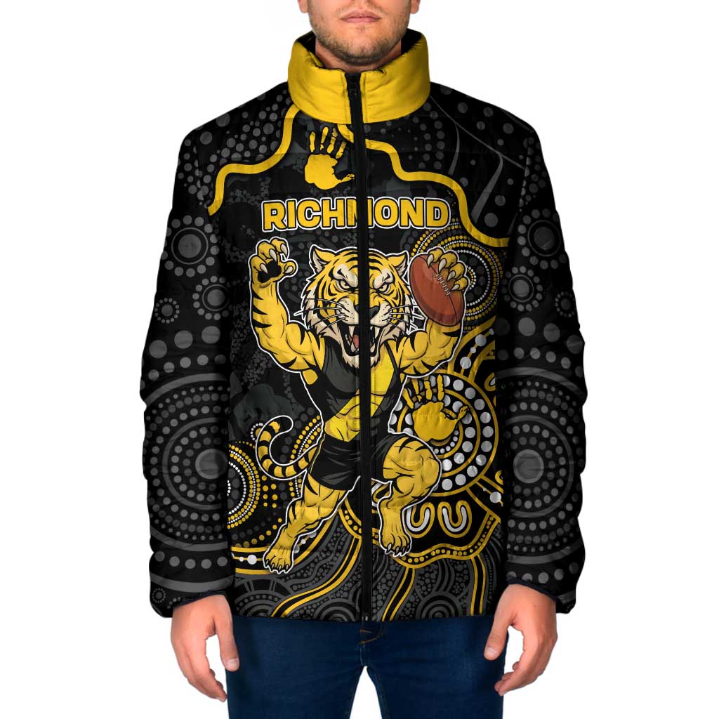 Custom Richmond Football Padded Jacket Aboriginal Dot Art Pattern