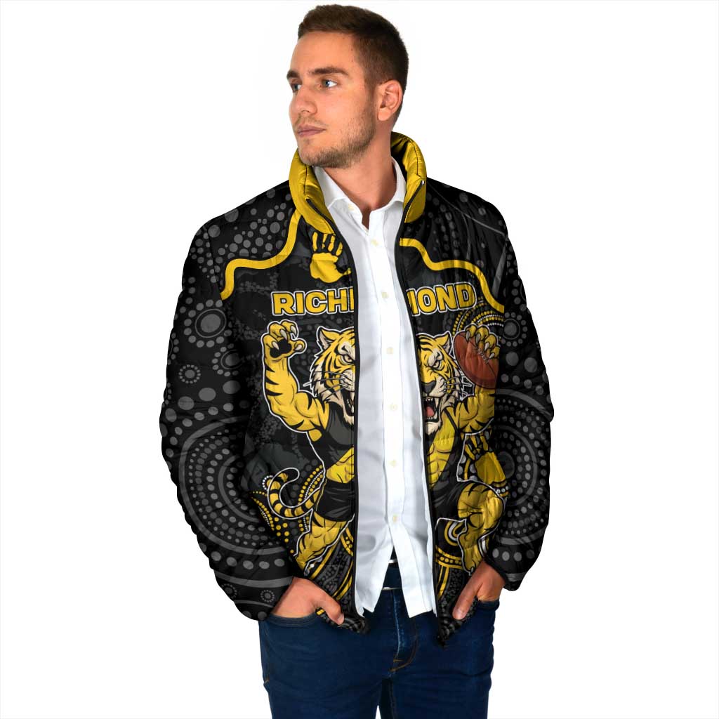 Custom Richmond Football Padded Jacket Aboriginal Dot Art Pattern