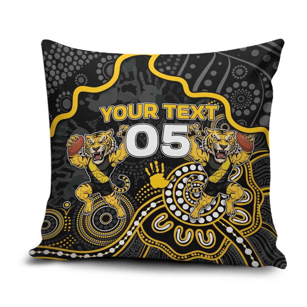 Custom Richmond Football Pillow Cover Aboriginal Dot Art Pattern