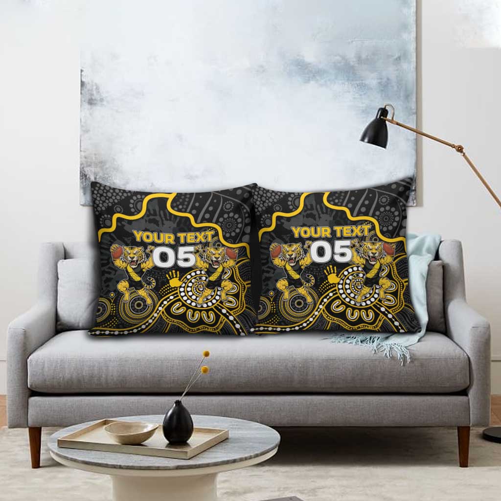 Custom Richmond Football Pillow Cover Aboriginal Dot Art Pattern