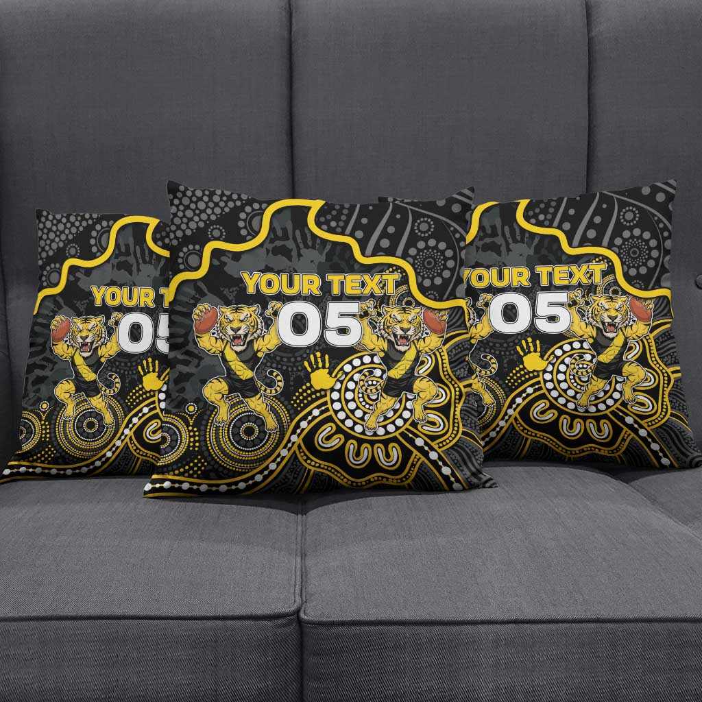 Custom Richmond Football Pillow Cover Aboriginal Dot Art Pattern