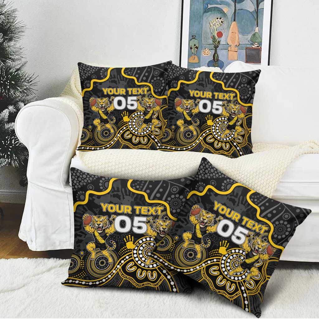 Custom Richmond Football Pillow Cover Aboriginal Dot Art Pattern