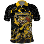 Custom Richmond Football Polo Shirt Aboriginal Dot Art Pattern