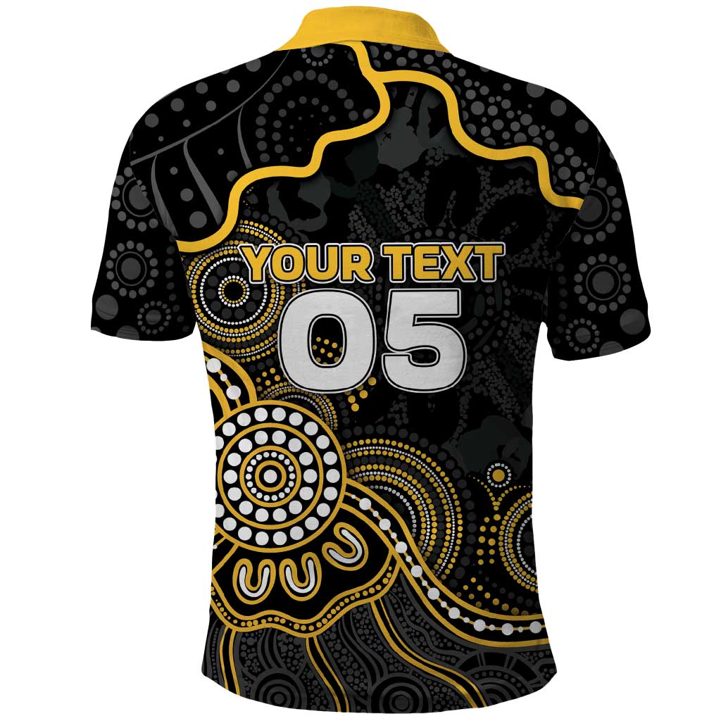 Custom Richmond Football Polo Shirt Aboriginal Dot Art Pattern