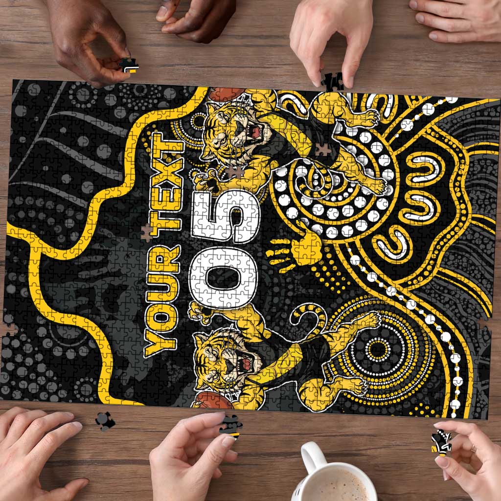 Custom Richmond Football Puzzle Aboriginal Dot Art Pattern