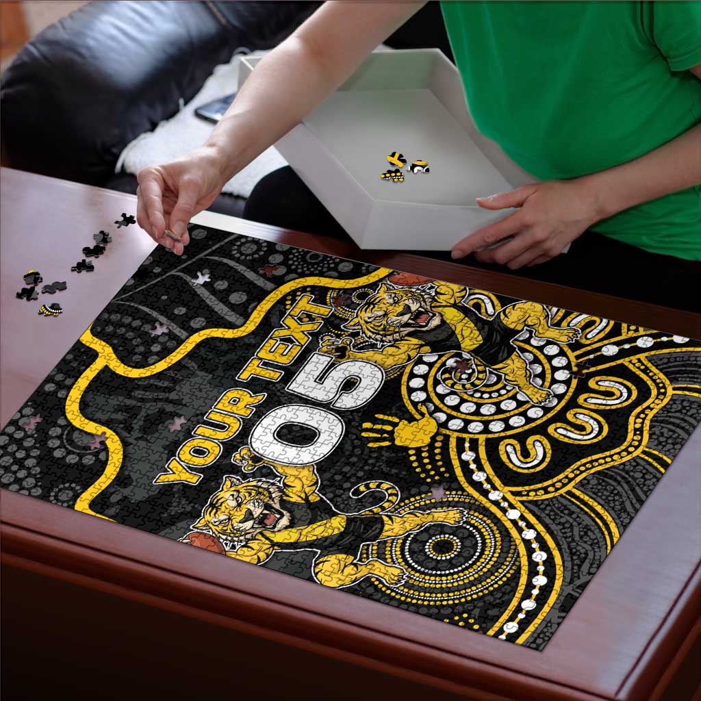Custom Richmond Football Puzzle Aboriginal Dot Art Pattern