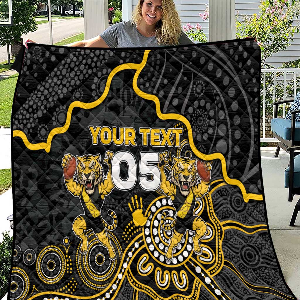 Custom Richmond Football Quilt Aboriginal Dot Art Pattern