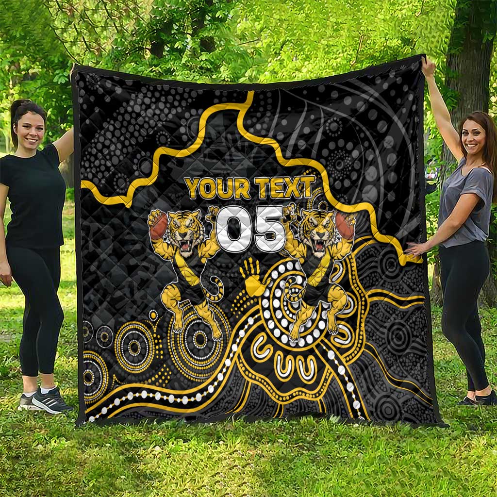 Custom Richmond Football Quilt Aboriginal Dot Art Pattern