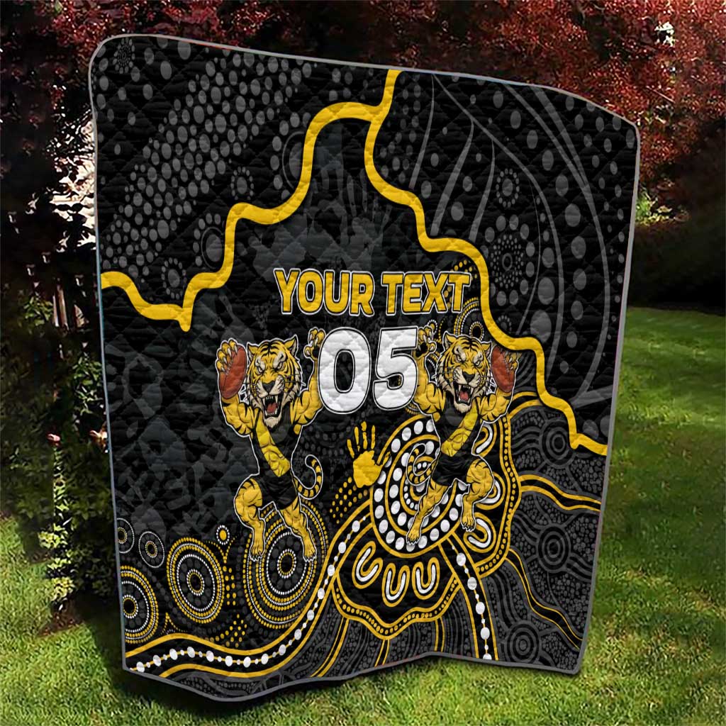 Custom Richmond Football Quilt Aboriginal Dot Art Pattern