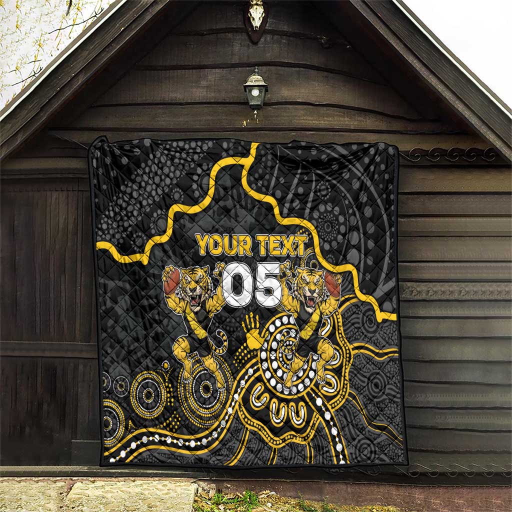 Custom Richmond Football Quilt Aboriginal Dot Art Pattern