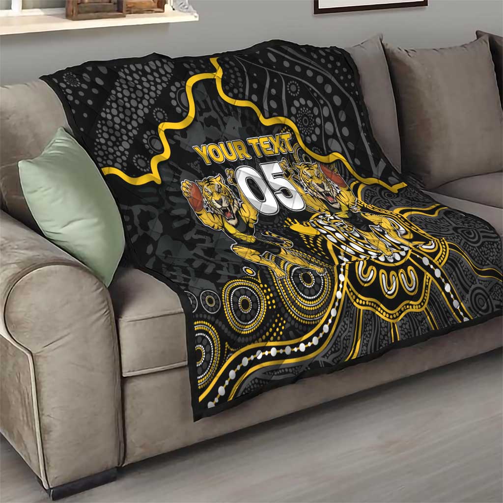 Custom Richmond Football Quilt Aboriginal Dot Art Pattern