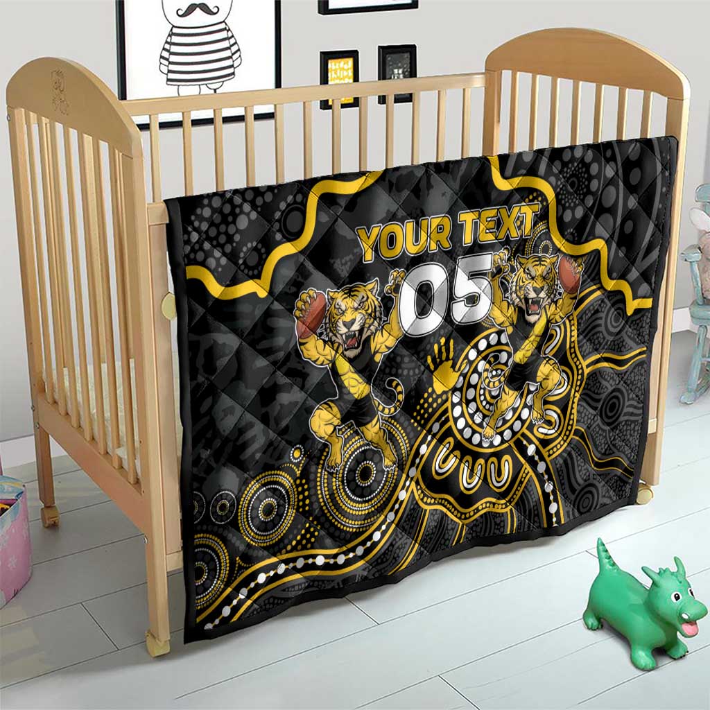 Custom Richmond Football Quilt Aboriginal Dot Art Pattern