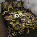 Custom Richmond Football Quilt Bed Set Aboriginal Dot Art Pattern