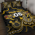 Custom Richmond Football Quilt Bed Set Aboriginal Dot Art Pattern