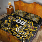 Custom Richmond Football Quilt Bed Set Aboriginal Dot Art Pattern