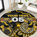Custom Richmond Football Round Carpet Aboriginal Dot Art Pattern