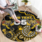 Custom Richmond Football Round Carpet Aboriginal Dot Art Pattern