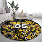 Custom Richmond Football Round Carpet Aboriginal Dot Art Pattern