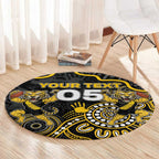 Custom Richmond Football Round Carpet Aboriginal Dot Art Pattern