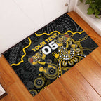 Custom Richmond Football Rubber Doormat Aboriginal Dot Art Pattern