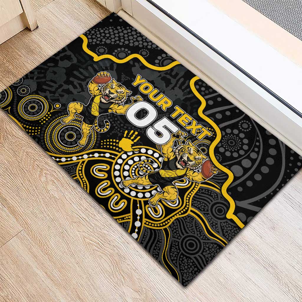 Custom Richmond Football Rubber Doormat Aboriginal Dot Art Pattern