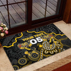 Custom Richmond Football Rubber Doormat Aboriginal Dot Art Pattern