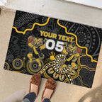 Custom Richmond Football Rubber Doormat Aboriginal Dot Art Pattern