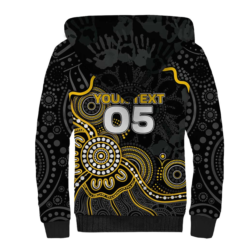 Custom Richmond Football Sherpa Hoodie Aboriginal Dot Art Pattern