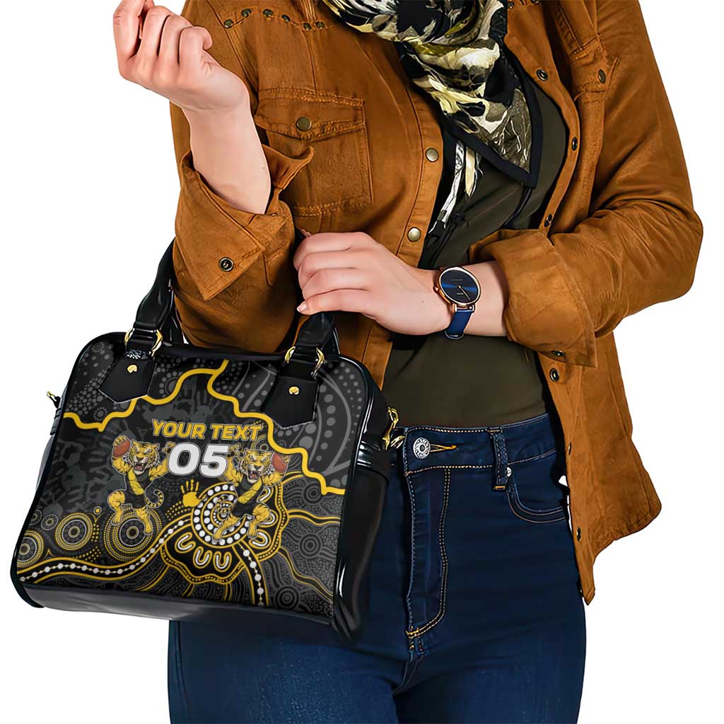 Custom Richmond Football Shoulder Handbag Aboriginal Dot Art Pattern