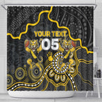 Custom Richmond Football Shower Curtain Aboriginal Dot Art Pattern