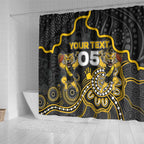 Custom Richmond Football Shower Curtain Aboriginal Dot Art Pattern