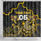 Custom Richmond Football Shower Curtain Aboriginal Dot Art Pattern