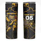 Custom Richmond Football Skinny Tumbler Aboriginal Dot Art Pattern