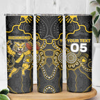 Custom Richmond Football Skinny Tumbler Aboriginal Dot Art Pattern