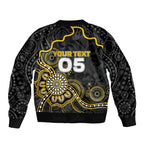 Custom Richmond Football Sleeve Zip Bomber Jacket Aboriginal Dot Art Pattern