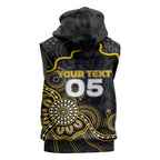 Custom Richmond Football Sleeveless Hoodie Aboriginal Dot Art Pattern