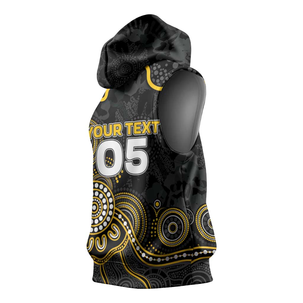 Custom Richmond Football Sleeveless Hoodie Aboriginal Dot Art Pattern
