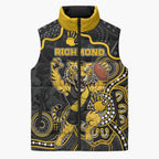 Custom Richmond Football Sleeveless Puffer Jacket Aboriginal Dot Art Pattern