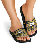 Custom Richmond Football Slide Sandals Aboriginal Dot Art Pattern