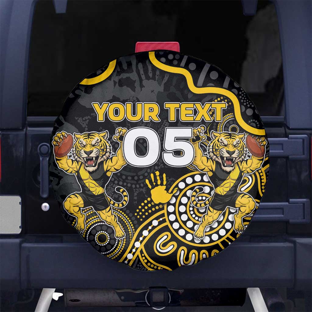 Custom Richmond Football Spare Tire Cover Aboriginal Dot Art Pattern