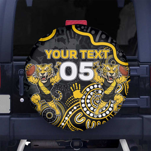Custom Richmond Football Spare Tire Cover Aboriginal Dot Art Pattern