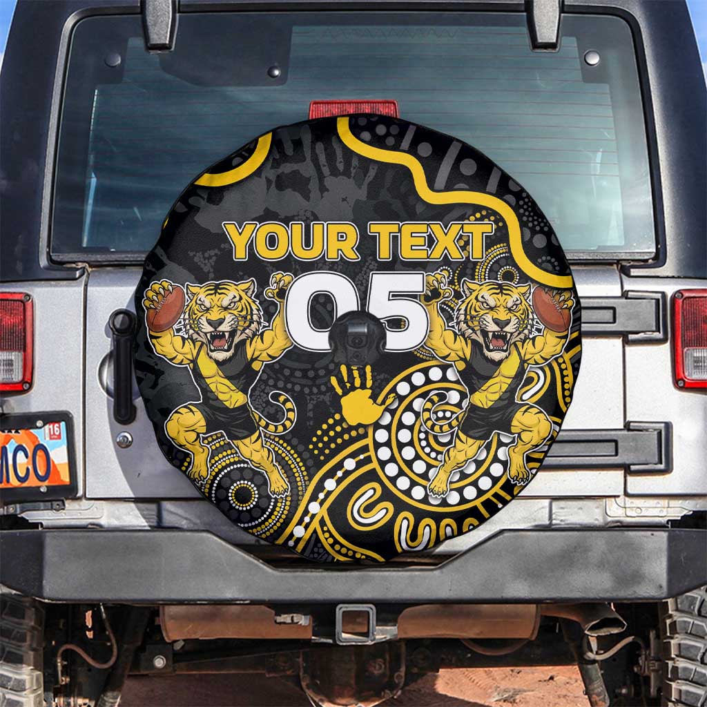 Custom Richmond Football Spare Tire Cover Aboriginal Dot Art Pattern