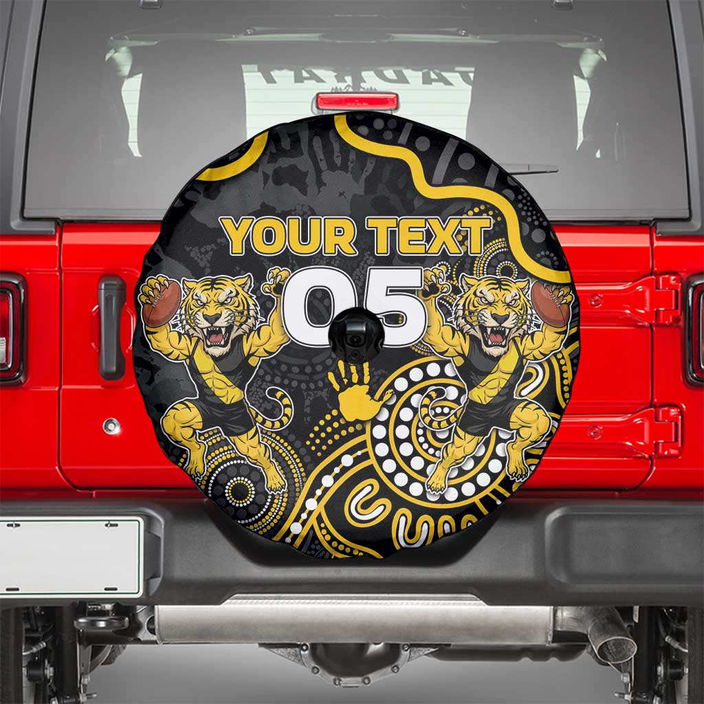 Custom Richmond Football Spare Tire Cover Aboriginal Dot Art Pattern