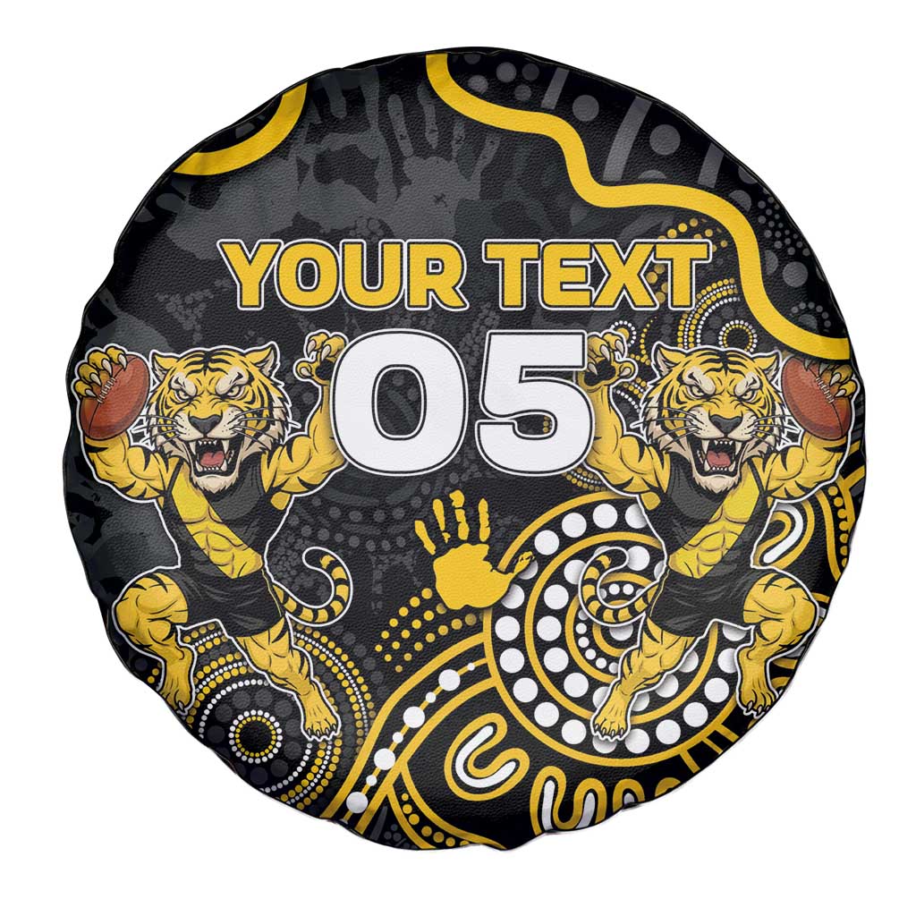 Custom Richmond Football Spare Tire Cover Aboriginal Dot Art Pattern