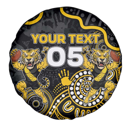 Custom Richmond Football Spare Tire Cover Aboriginal Dot Art Pattern