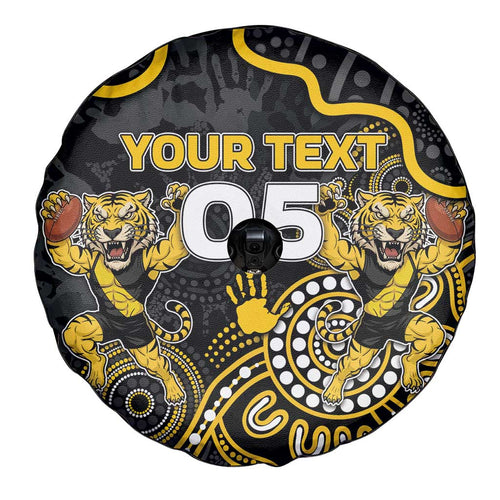Custom Richmond Football Spare Tire Cover Aboriginal Dot Art Pattern