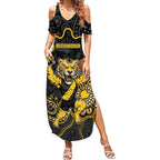 Custom Richmond Football Summer Maxi Dress Aboriginal Dot Art Pattern