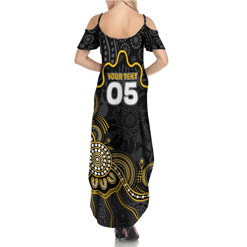 Custom Richmond Football Summer Maxi Dress Aboriginal Dot Art Pattern