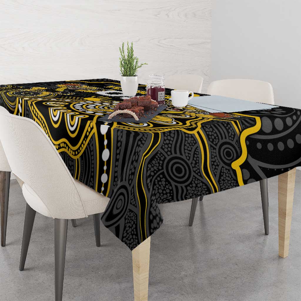 Custom Richmond Football Tablecloth Aboriginal Dot Art Pattern